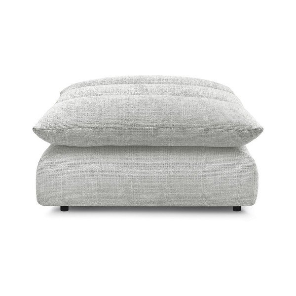 Taburet gri deschis cu tapițerie din chenille Neil – Bobochic Paris-image-3