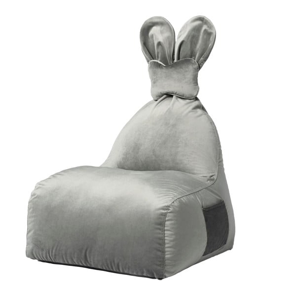 Fotoliu puf pentru copii gri Funny Bunny – The Brooklyn Kids