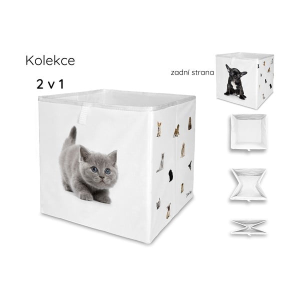 Organizator de jucării pentru copii alb din material textil 32x32x32 cm The Cutest Ones – Butter Kings-image-2