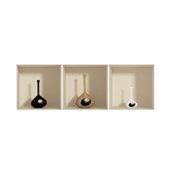 Set 3 autocolante cu efect 3D Ambiance Vase-image-1