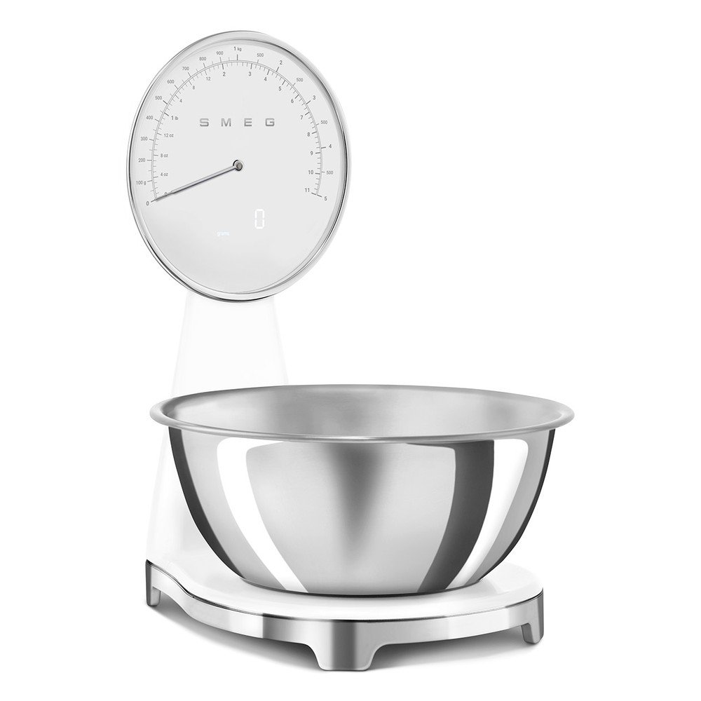 Cântar de bucătărie alb din plastic digital – SMEG