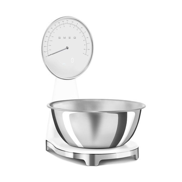 Cântar de bucătărie alb din plastic digital – SMEG