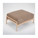 Taburet din piele bovină cu structură din lemn masiv de stejar Gazzda Fawn, maro deschis