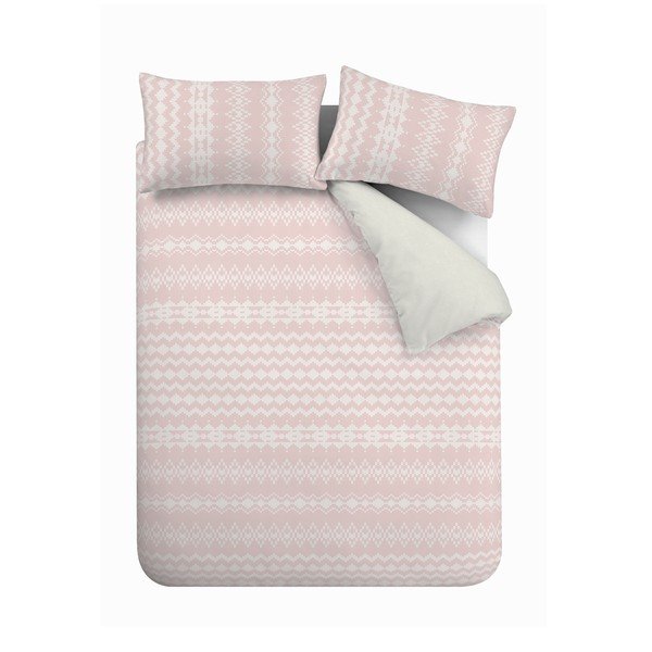 Lenjerie de pat din fleece Catherine Lansfield Alpine, 135 x 200 cm, roz-image-4