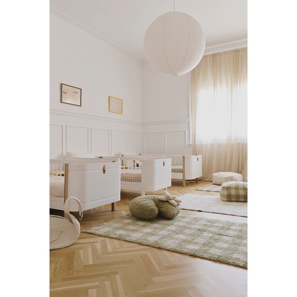 Covor pentru copii verde lavabil/țesut manual din bumbac 90x120 cm Vichy – Lorena Canals-image-1