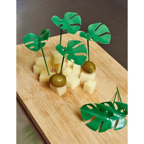 Set 20 scobitori decorative Kikkerland Monstera Leaf, verde-image-1