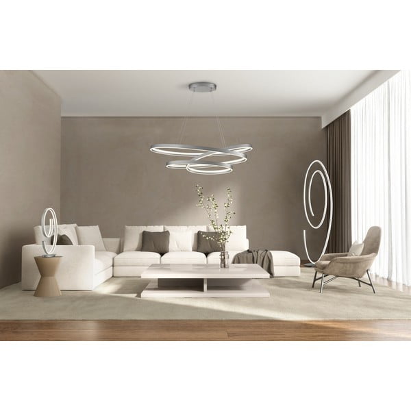 Lampadar gri LED cu abajur din metal (înălțime 175 cm) Ciola – CINQUE-image-1