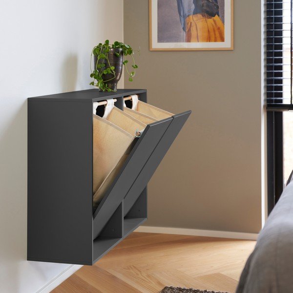 Coș de rufe negru de montat pe perete Laundry Box – ReCollector-image-1