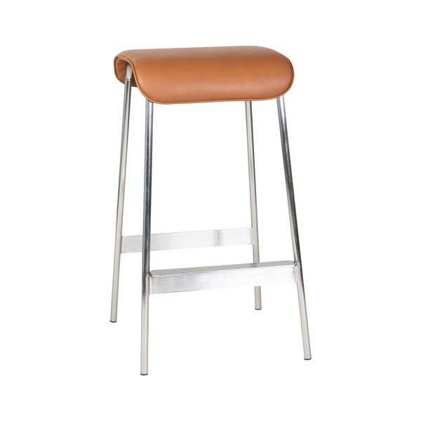 Set de scaune de bar maro coniac/argintiu 2 buc. tapițat (înălțime șezut 75 cm) Avenue – Hübsch-image-2