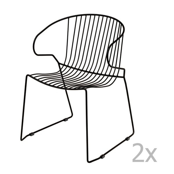 Set 2 scaune de grădină Isimar Bolonia, negru