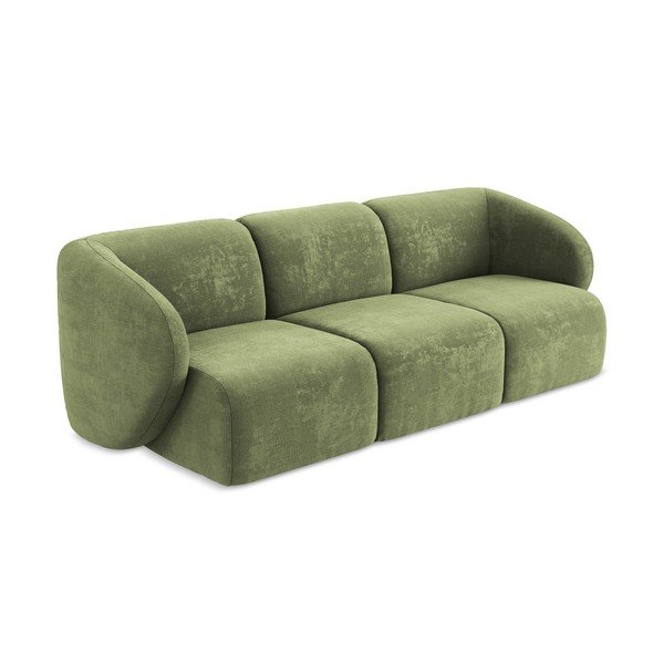 Canapea verde cu tapițerie din chenille 244 cm Lani – Makamii-image-2