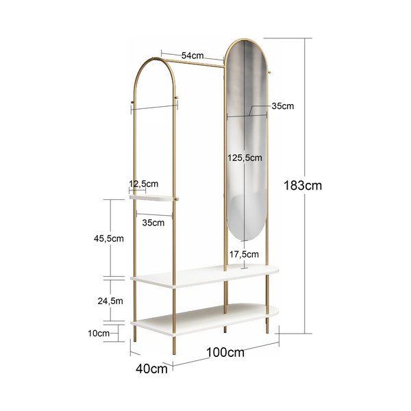 Set pentru hol negru/gri din metal 101x183x43 cm Anastacia – Støraa-image-2