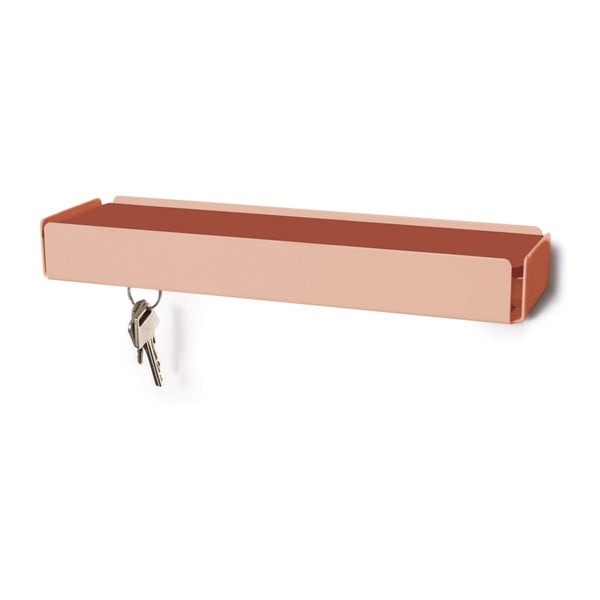 Suport pentru chei roz pal cu raft roșu Slawinski Key Box