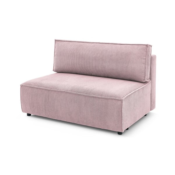 Modul pentru canapea roz deschis cu tapițerie din catifea reiată  (de mijloc) Nihad modular – Bobochic Paris
