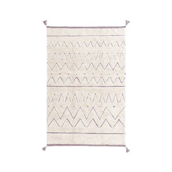 Covor crem lavabil/țesut manual din bumbac 90x130 cm Azteca – Lorena Canals