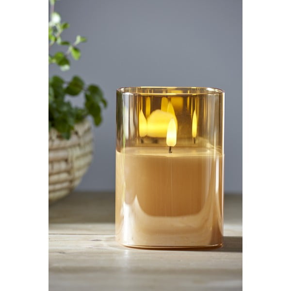 Lumânare de ceară cu LED Star Trading Flamme, înălțime 12,5 cm, portocaliu-image-1