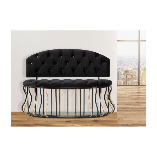 Canapea Mauro Ferretti Glam, negru-image-1