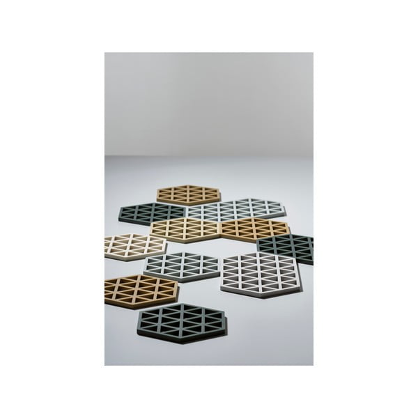 Suport din silicon pentru vase fierbinți Zone Triangles, bej-image-2