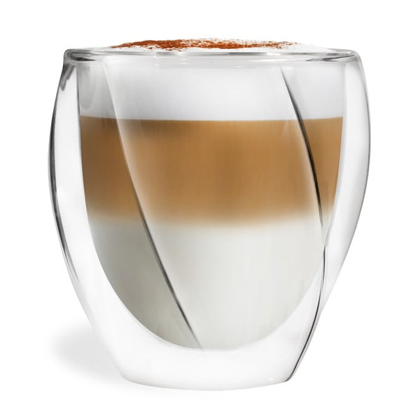 Căni 2 buc. pentru cappuccino, cu perete dublu 250 ml Cristallo – Vialli Design