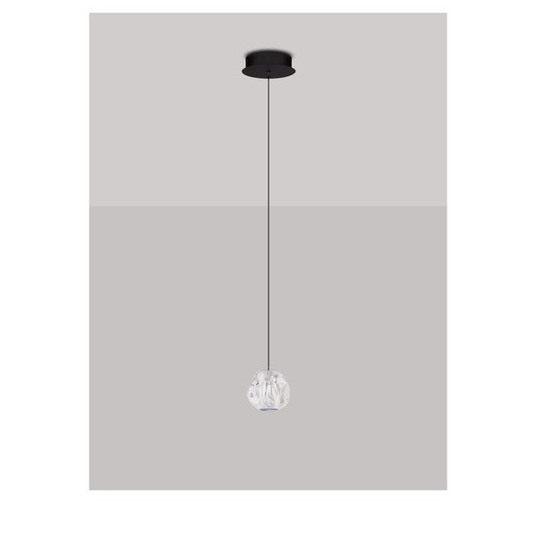 Lustră negru-mat LED cu intensitate reglabilă din metal cu abajur din sticlă acrilică ø 10 cm Ifos – Nova Luce-image-4