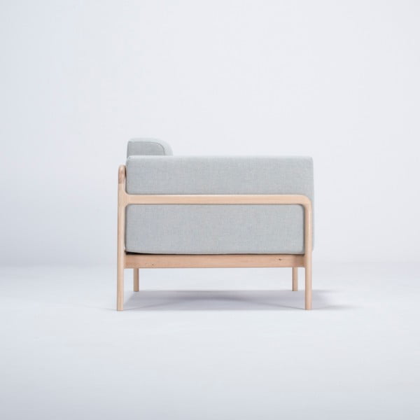 Fotoliu din lemn de stejar Gazzda Fawn, albastru - gri-image-3