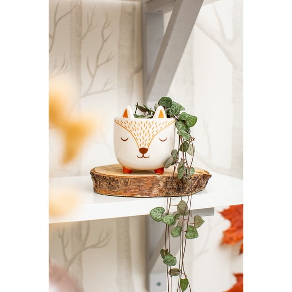 Ghiveci decorativ din piatră pictată manual ø 7 cm Woodland Fox – Sass & Belle-image-1