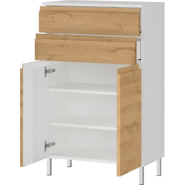 Dulap de baie scund alb cu aspect de stejar 60x97 cm Torrance - Germania-image-2