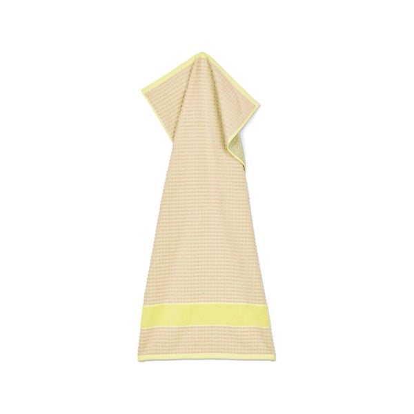 Prosop galben-roz din bumbac organic din frotir 50x100 cm Check – JUNA-image-2