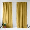 Draperie galbenă din in 140x300 cm Lemon Curry – Linen Tales