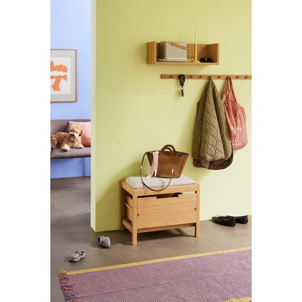 Raft în culoare naturală cu aspect de lemn de stejar 40 cm Savor – Hübsch-image-1