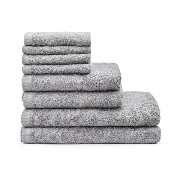 Prosoape de baie gri 8 buc. din bumbac cu uscare rapidă/din frotir Quick Dry – Catherine Lansfield