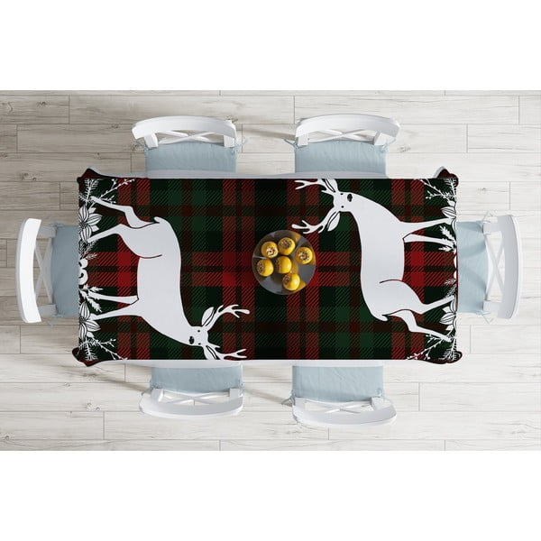 Față de masă din amestec de bumbac cu model de Crăciun Minimalist Cushion Covers Tartan, 140 x 180 cm-image-1