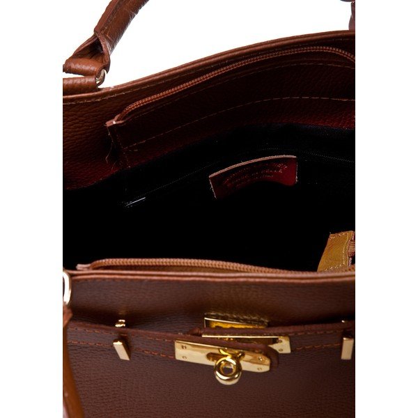 Geantă din piele Massimo Castelli Petronella Cognac, maro coniac-image-3