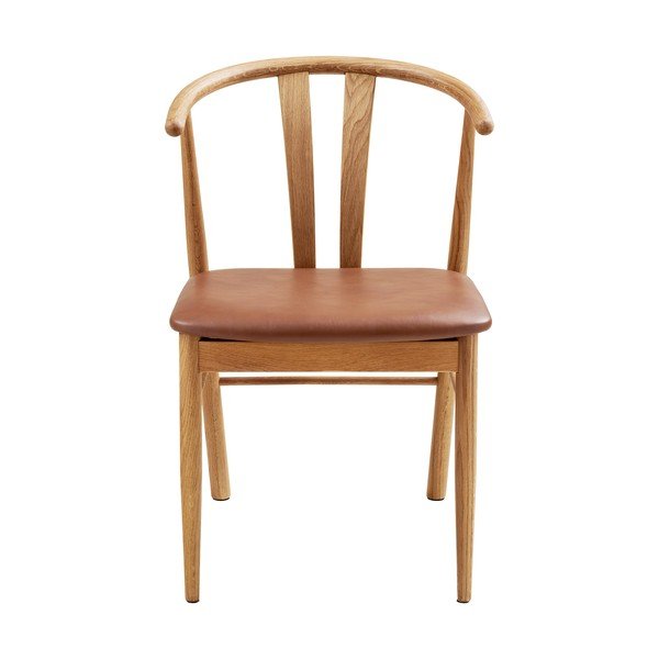 Scaun de dining maro/în culoare naturală din lemn de stejar Artenara – House Nordic-image-3