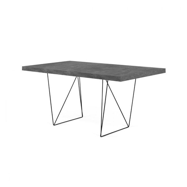 Birou cu picioare metalice TemaHome Multi, decor beton, 160 x 90 cm