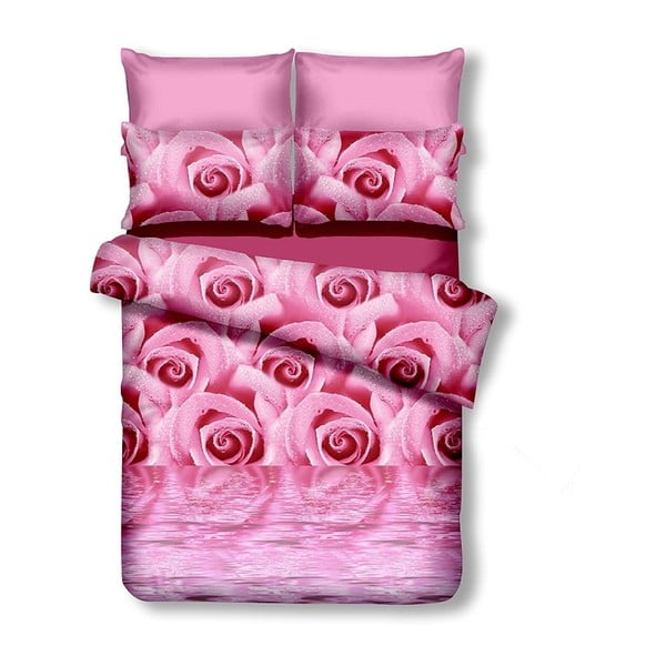 Lenjerie de pat roz din microfibră pentru pat de o persoană 135x200 cm Marco – AmeliaHome