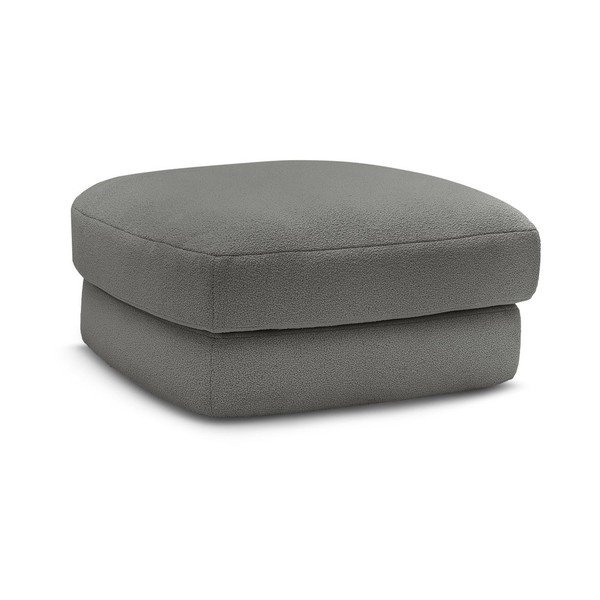 Taburet gri închis cu tapițerie din țesătură bouclé Leonore – Bobochic Paris