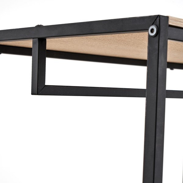 Dulap deschis negru natural din stejar 90x165 cm - Casa Selección-image-1