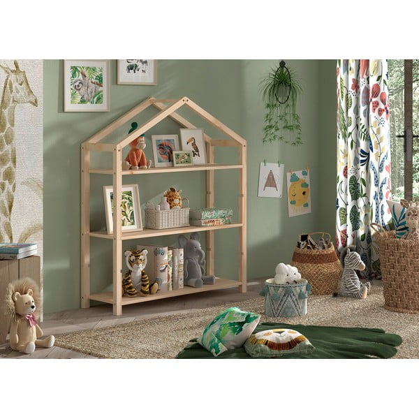 Bibliotecă de copii în culoare naturală din lemn de pin 111x141x40 cm Dallas – Vipack-image-1