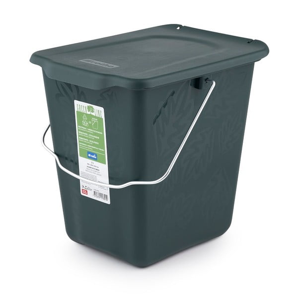 Container pentru deșeuri compostabil verde închis 7 l Greenlije - Rotho