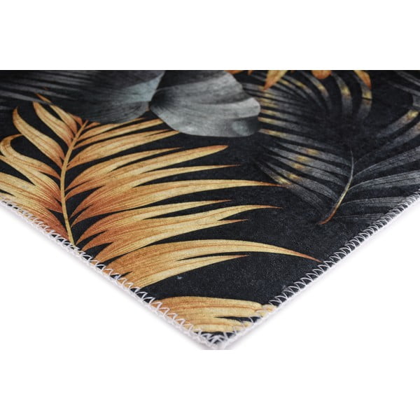 Covor albastru închis/auriu lavabil 120x180 cm Midnight Leaves – Vitaus-image-2