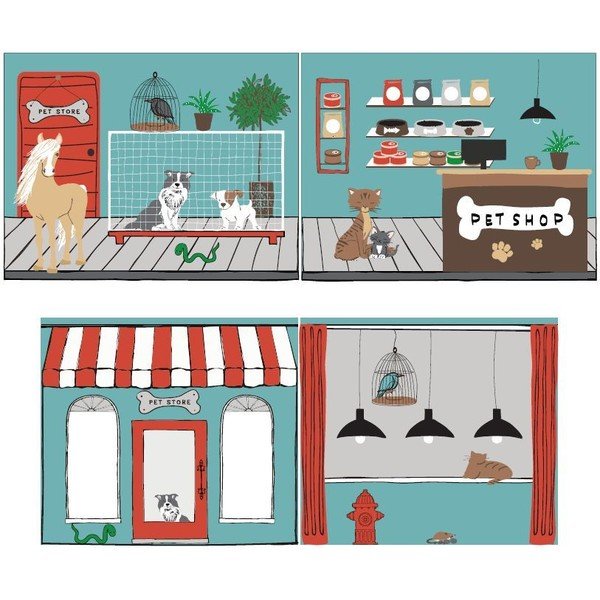 Draperie pentru copii pentru pat 4 buc. 195x75 cm Pet Shop – Vipack