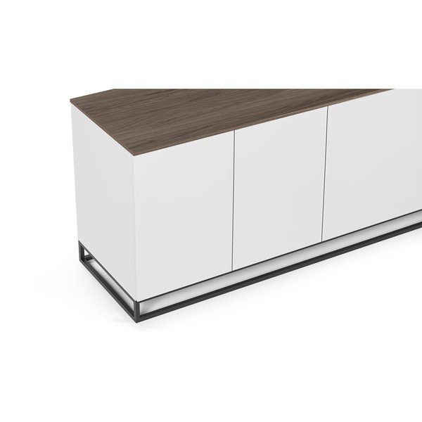 Masă TV cu blat în decor de lemn de nuc TemaHome Join, 200 x 65 cm, alb mat-image-2