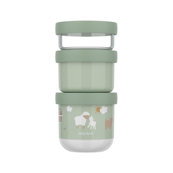 Cutii de gustări pentru copii verde-deschis 3 buc. din plastic Little Farm – Mepal-image-3
