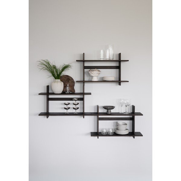 Raft în culoare naturală închisă etajat cu aspect de lemn de stejar 75 cm Westlock – Rowico-image-3