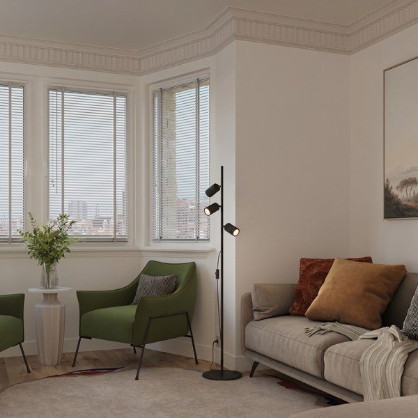 Lampadar negru cu structură flexibilă din aluminiu (înălțime 155 cm) Gleam – Sollux-image-1