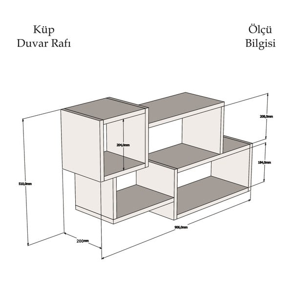 Raft de perete Afro, alb - maro-image-2