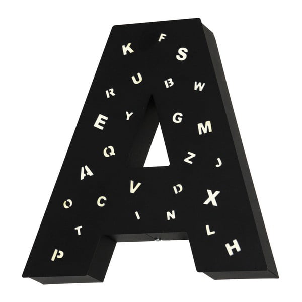 Decorațiune luminoasă în formă de literă Glimte Letter A, negru