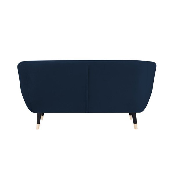 Canapea Mazzini Sofas AMELIE cu picioare negre, albastru închis, 158 cm-image-4