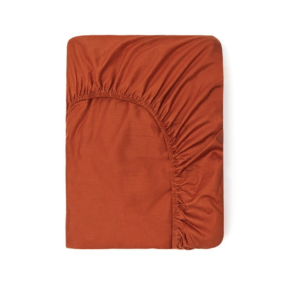 Cearșaf elastic din bumbac Good Morning, 140 x 200 cm, portocaliu închis